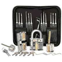 Crea Lock Picking Kit, 25-piece Lock Picking Kit, Practice Tools With 3 Transparent Locks
