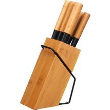 Set Di Coltelli Da Cucina Kinvara 6 Pezzi In Bambù Acciaio Ergonomico