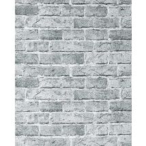 Edem - Carta Da Parati Muro Di Mattoni 583-26 Invecchiato Con Effetto Pietre Stones E Disegno Rusticale In Grigio