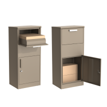 Boîte Aux Lettres Taupe Avec Compartiment Colis – Modèle Extérieur En Acier Galvanisé