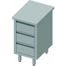 Meuble Bas Inox Professionnel - 3 Tiroirs - Gamme 600 - Stalgast