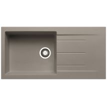 Prima - Granite 1.0 Bowl Inset Kitchen Sink With Waste 1000mm L X 500mm W - Light Grey