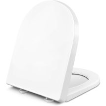 Sedile Wc Forma Di D Copriwater In Plastica, Bianco - Woltu