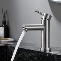 Waschbeckenarmatur, Einhebel-waschtischmischer Aus Edelstahl 304, Modernes Badmischer-design Mit Pex-schlauch, Einstellbares Warm- Und Kaltwasser, 