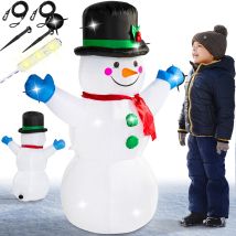 Bonhomme De Neige Gonflable Décoratif Led Avec Pompe Incluse Décoration Lumineuse Taille Xl 120cm Noël Fête - Monzana