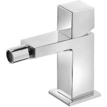 TRES – Grifo Bidé Monomando Cuadro – Cuerpo de latón – Acabado cromado – 150 mm altura