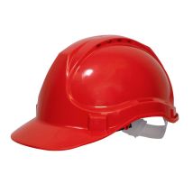 Scan – Safety Helmet Red – High Density Polyethylene – 340g – Adjustable Size 530mm-630mm – Conforms to EN397:2012 + A1:2012
