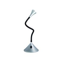 Defibrico - Flexible 2in1 Led Tischlampe & Wandlampe Viper In Schwarz/silber Schalter Am Fuß