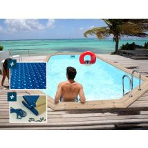 Habitat Et Jardin - Piscina In Legno Cordoba - 3,48 X 2,15 X 1,18 M + Copertura A Bolle 180 Μ - Copertura Invernale 280 G/m
