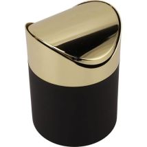 Tabletop Trash Can, Mini Stainless Steel Trash Can With Gold Lid, Household Desktop Trash Can, Paper Bin For Bathroom, Kitchen, Office, Car