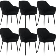 Klihome Set Of 6 Velvet & Metal Legs Dining Chairs Accent Home & Restaurants, Black