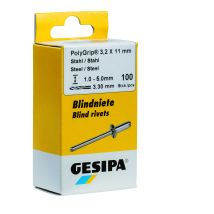 Gesipa – Blindniet PolyGrip 4mm x 17mm – 50 Stück – Edelstahl – spritzwasserdicht – für industrielle Anwendungen