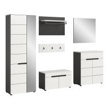 M&S Garderobenmöbel Set – 3 Haken – 16 Paar Schuhe – Tür mit Softclose – Schublade mit Vollauszug – 255x190x37 cm