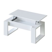 Fanmuebles - Mesa De Centro Elevable Nova Blanco Artik (blanco Mate) 105cm (ancho) X 45–54cm (alto)