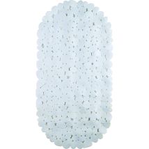 King Home Tappeto Interno Vasca Stone Bianco Ovale In Pvc 67x34 Cm