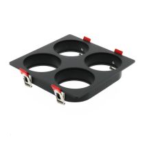 Aro De Empotrar Negro Para 4 Modulos 10w Serie Cobfix - Iluminashop