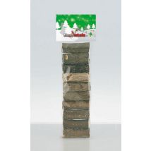 Euronatale – 10 Holzscheite 7 cm – Weihnachtsdekoration – Hochwertige Materialien – Für romantische Abende und gemütliche Atmosphäre