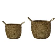 Ivyline - Lined Basket (set Of 2) - Seagrass - L35 X W35 X H30 Cm - Natural