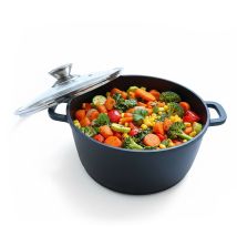 Pentola Per Brasare Con Coperchio In Vetro, In Alluminio Pressofuso, Antiaderente.