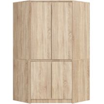 Armario Esquinero Akord S100 Roble Sonoma 100 Cm Con 4 Puertas Y 6 Estantes Acabado En Roble Sonoma 100x50x180 Cm
