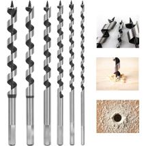 Vtizikl Mèche À Bois Hélicoïdal, 6 Pcs Hexagonal Foret À Mèche À Bois Set En Acier Au Carbone Spiral Trou Cutter Outil À Bois Kit, D'Outils Avec 