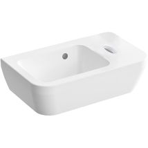 Handwaschbecken Vitra Integra, Mit Hahnloch 370 X 220 Mm, Hahnloch Rechts, Mit Überlauf, Weiß - 7091l003-0029
