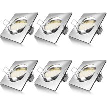 Brandson - 6x Led Einbaustrahler In Edelstahl Optik, Schwenkbarer Deckenspot Mit 320 Lumen / Warmweiß