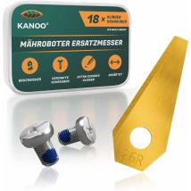 Set Of 18 Titanium Replacement Blades For Bosch Indego Robot Lawnmower - Premium Quality - With Improved Concept