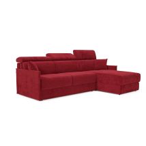 Miryam Ecksofa Mit Matratze Mit Verstellbaren Kopfstützen Aus Weichem, Fleckenabweisendem Stoff T31 232 Cm Rechts Rot