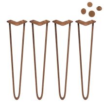 Skiski - Legs - 4 Patas De Horquilla Para Mesa Legs 71 Cm De Altura 2 Dientes 12mm Espesor De Acero Industrial Robusto Con Paquete De Tornillos Gratis