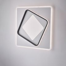 Belight - Plafoniera In Metallo E Alluminio Laccato Bianco E Nero Con Led Integrato Cct + Telecomando H.6 - Ø 50