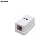 1-Port Keystone-Anschlussgehäuse für Aufputzmontage, Weiß – Kompatibel mit RJ45, RJ12, RJ11 – Einfache Installation – Intellinet