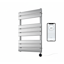 Richmond Wifi Smart Electric Heated Towel Rail Chrome Flat Panel 500mm W X 800mm H