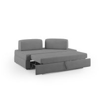 Liberty Sofa Ohne Ausziehbarer Ottomane Mit Beweglichen Rückenlehnen Aus Weichem Wasserfestem Stoff T02 180 Cm Grau