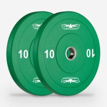 Disques De Musculation Bumper 10 Kg En Caoutchouc Et Acier – Diamètre 450 Mm – Compatible Barres 50 Mm – Pour Haltérophilie Et Entraînement Croisé – 