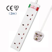 EXTRASTAR – 4 Gang Surge-Protected Extension Lead 2M – 3120W Power Supply – Ideal for Home and Office Use