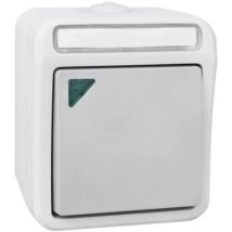 Peranova 102449 Interruttore Per Ambienti Umidi Pulsante Pera Grigio Chiaro, Grigio Scuro