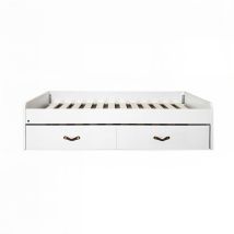 Letto + 2 Cassetti Individuali + Materasso Bianco 90x190cm