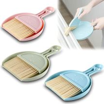 Pink Mini Plastic Dustpan And Brush 3 Pieces Dusting Brush Set For Kids Adults Home Kitchen