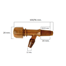 Mibricotienda - Gerader Kunststoffhahn Nummer 1 Spezial 34 Mm Gewinde 20 Mm 400121