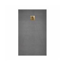 Piatto Doccia Da Rivestire 120x90 Cm Con Scarico Verticale - Griglia Oro Spazzolato