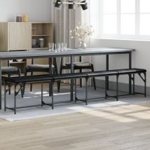 Design In - Vidaxl Panca Da Pranzo Nera 248x32x45 Cm In Acciaio E Similpelle