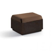 Pouf "big-cut" Struttura In Polietilene Con Cuscino Per Esterno -bianco E Tortora