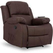 Fauteuil Relax Marron Nalui Trevi Fauteuil Inclinable À 160°, 8 Moteurs Silencieux, Chauffage Lombaire, 4 Zones De Massage Et Pu Anti-écrasement