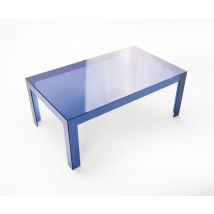 Tavolino Salotto 100x60 Cm In Policarbonato Trasparente Colorato - Amyes Colore Blu Oceano, Opzioni 2° Scelta