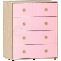 Home Discount - Neptune Kommode Mit 5 Schubladen, Schlafzimmer-aufbewahrungsmöbel, Rosa-eiche