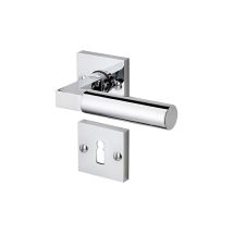 Pomo de puerta WC Bauhaus con roseta cromada – 52 x 52 mm – Mecanismo de empuje – Tornillos incluidos