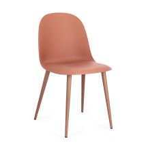 Ensemble De 6 Chaises De Salle À Manger En Acier Et Polypropylène Cuivré