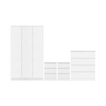 Seconique – Malvern 3 Door Wardrobe Bedroom Set – L50.5 x W115 x H180 cm – 119.62 kg