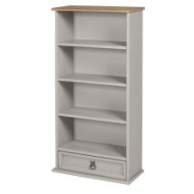 Corona Grey Wax 1 Drawer DVD Rack – Solid Pine – Rustic Mexican Style – 103 cm Height – 52 cm Width – 18 cm Depth